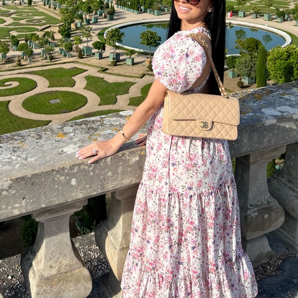 Floral maxi dress Petite 👗 US 0 Collective The Label Petite open back pink - Picture 1 of 11